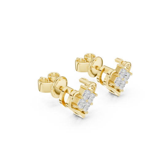 Amorette Heart Shape Lab Diamond Stud Earrings