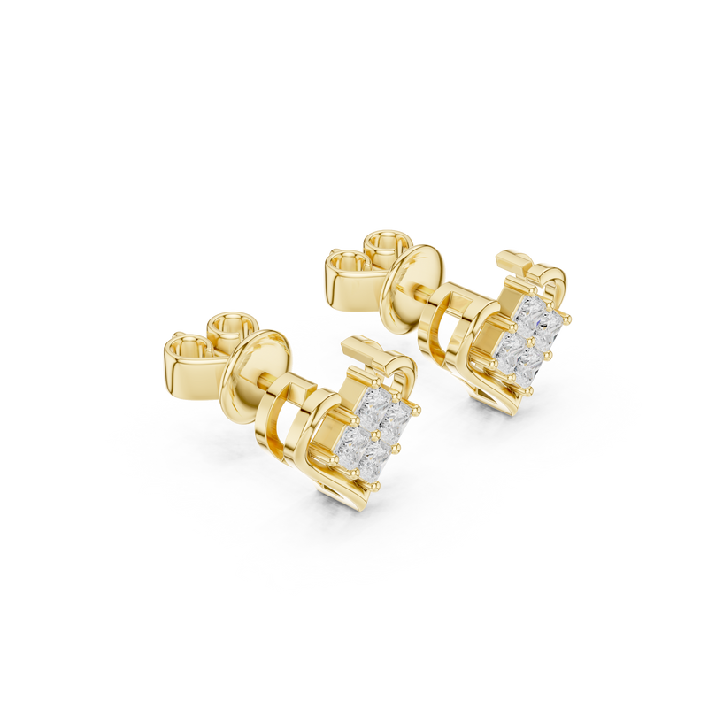 Amorette Heart Shape Lab Diamond Stud Earrings