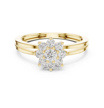 SoulShine Floral Cluster Split Shank Lab Diamond Ring
