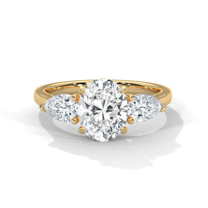 Superbright 3 Stone 2 Carat Oval Lab Grown Diamond Ring