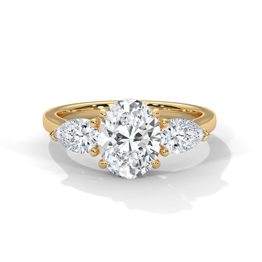 Superbright 3 Stone 2 Carat Oval Lab Grown Diamond Ring