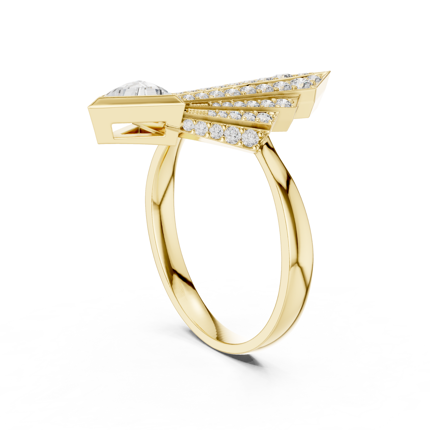 Empire Arrow Lab Diamond Ring – Bold Designer Statement for Party Queens