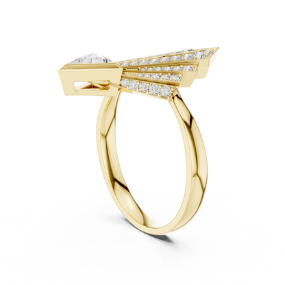 Empire Arrow Lab Diamond Ring – Bold Designer Statement for Party Queens
