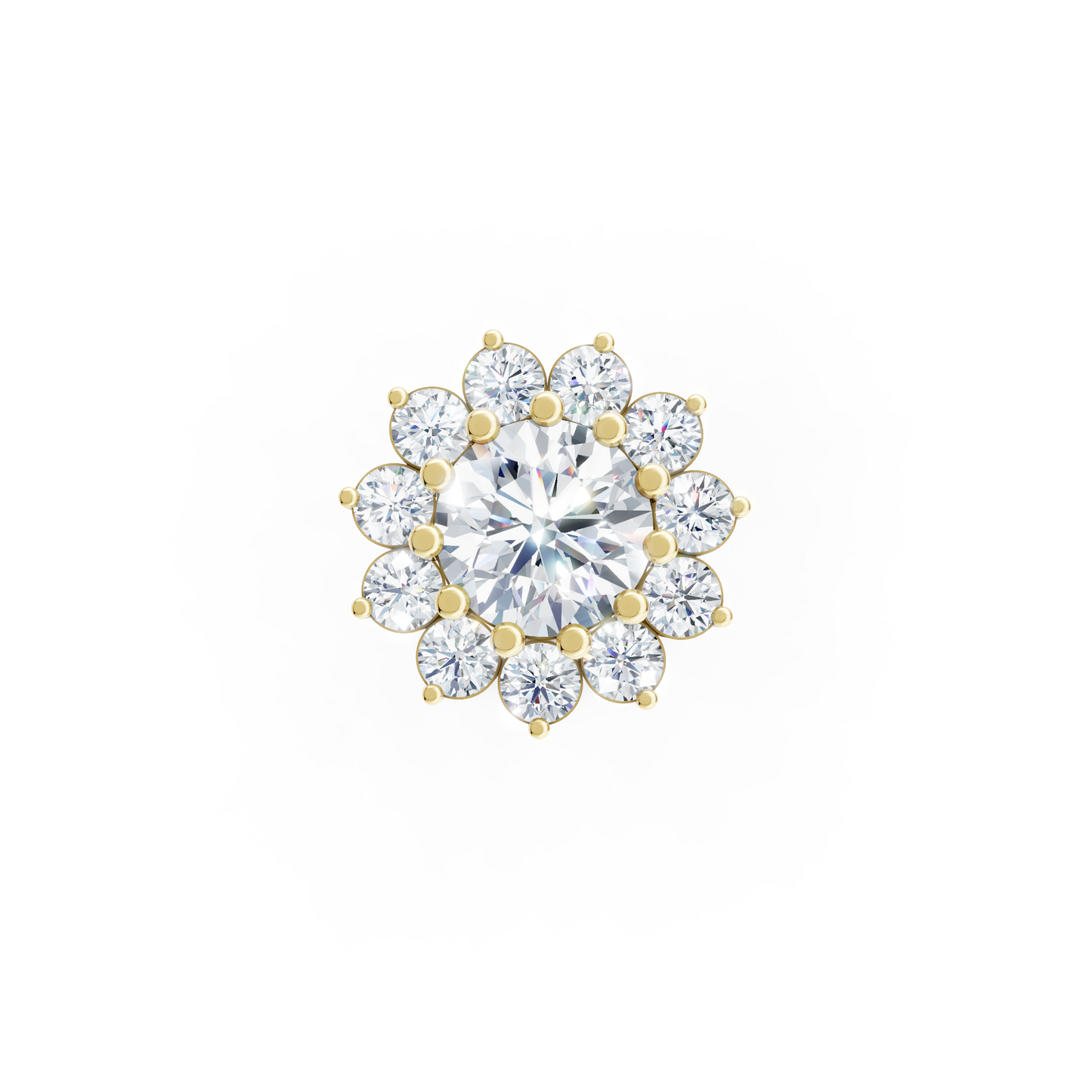 Sunflower Inspired 40 Pointer Lab Diamond Nosepin