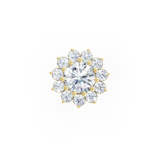 Sunflower Inspired 40 Pointer Lab Diamond Nosepin