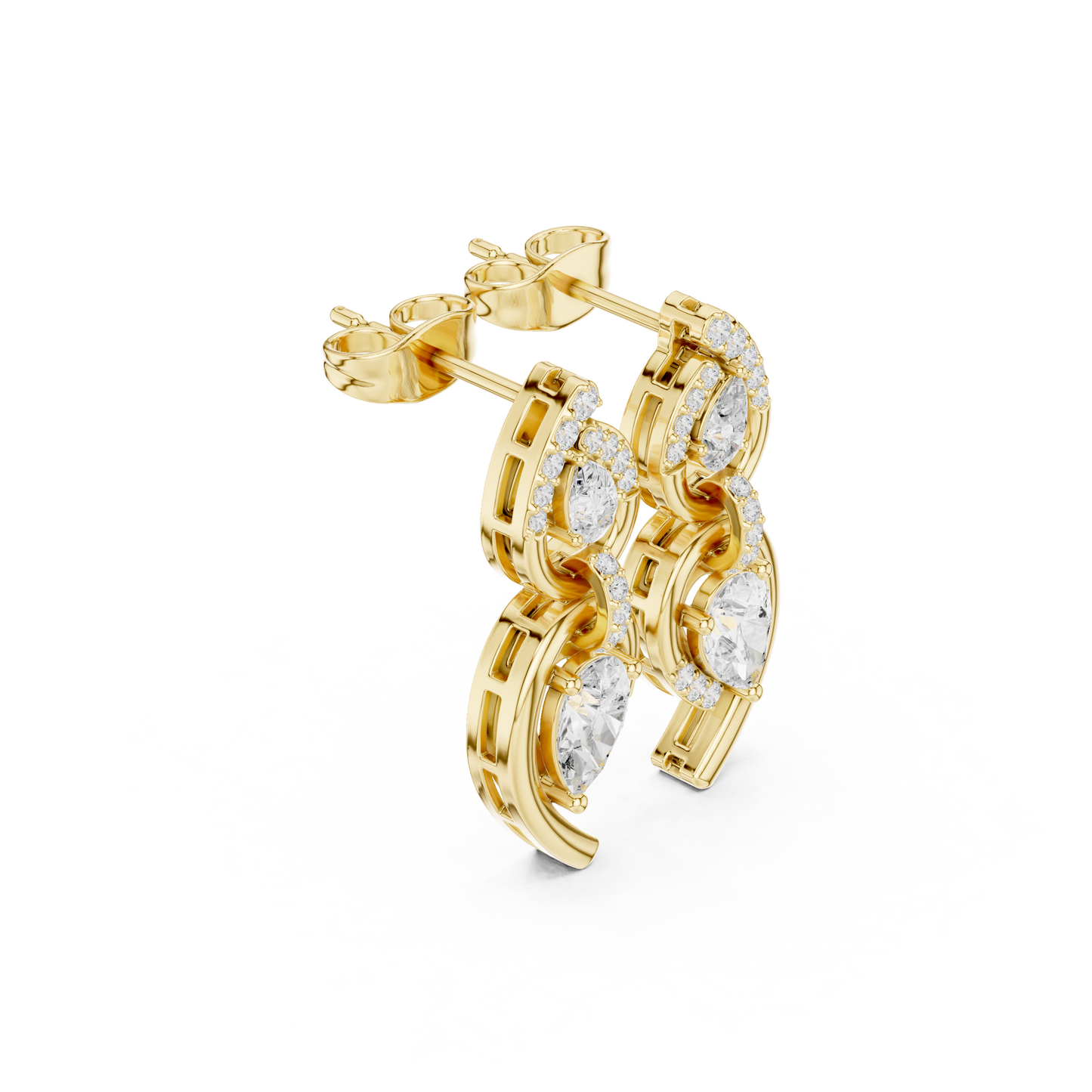 Angelic Beauty Curved Lab Diamond Earrings