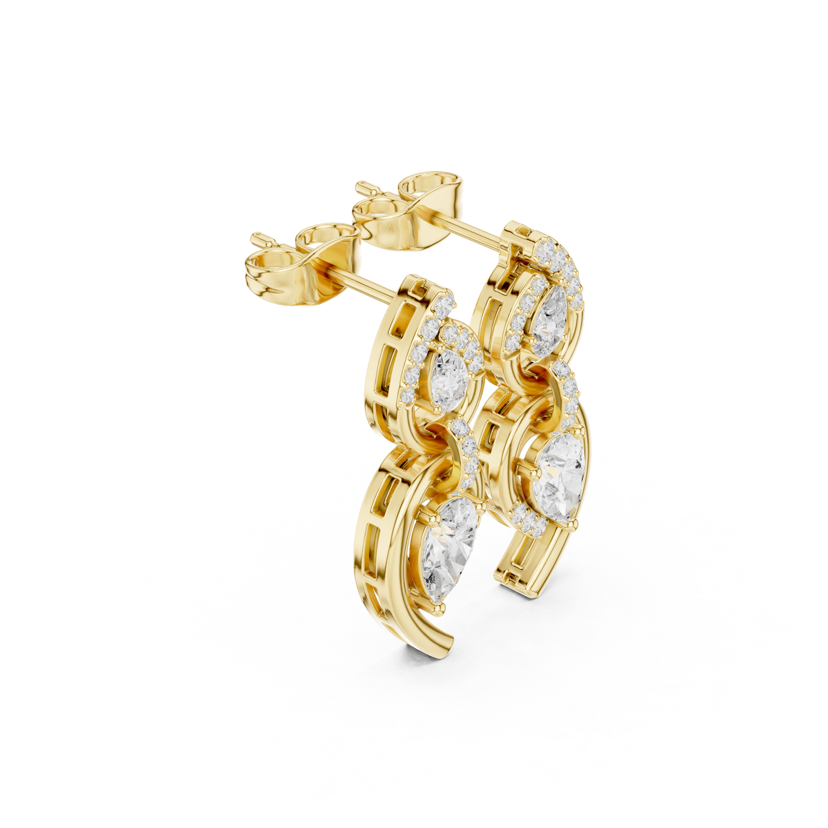 Angelic Beauty Curved Lab Diamond Earrings