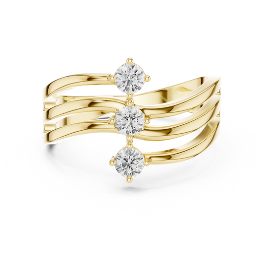 Three Drops of Light Lab Diamond Curved Ring