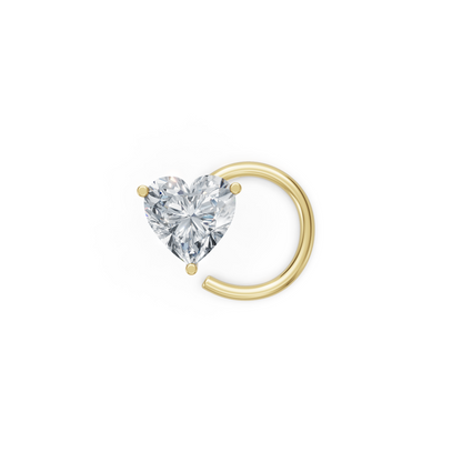 Tiny Heart Solitaire Wire Nosepin With Lab Diamond