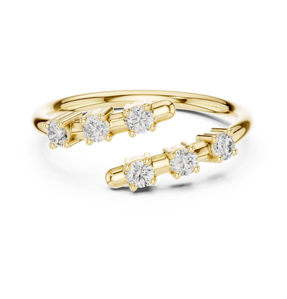 GlimmerGlow 0.21 Ct Round Modern Open Lab Diamond Ring