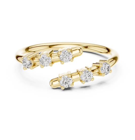 GlimmerGlow 0.21 Ct Round Modern Open Lab Diamond Ring