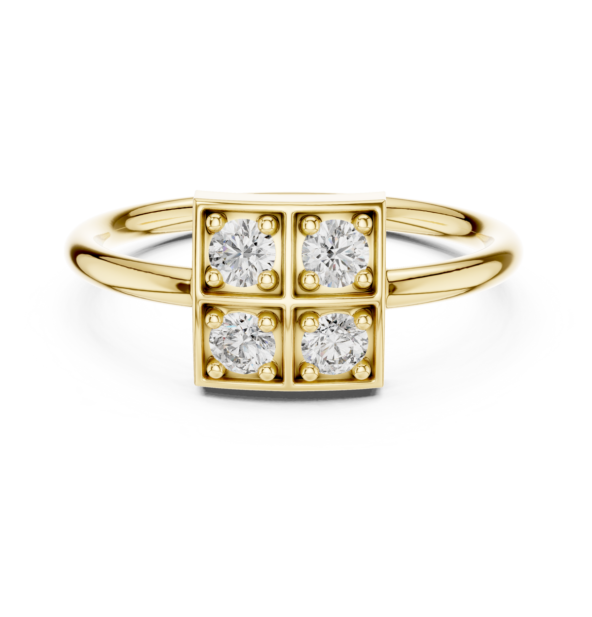UrbanGrid – 0.24 Ct Lab Diamond Cluster Square Ring for Women