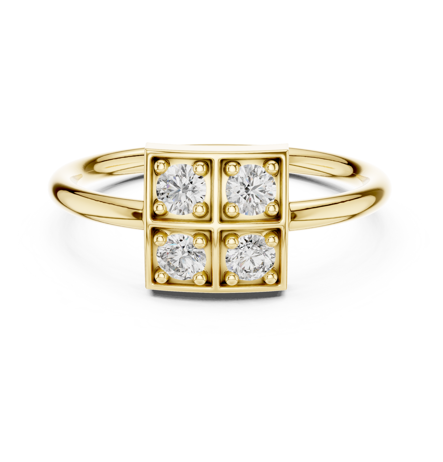 UrbanGrid – 0.24 Ct Lab Diamond Cluster Square Ring for Women
