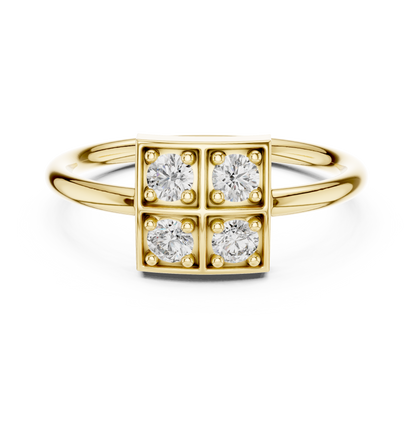 UrbanGrid – 0.24 Ct Lab Diamond Cluster Square Ring for Women