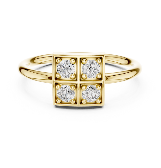 UrbanGrid – 0.24 Ct Lab Diamond Cluster Square Ring for Women