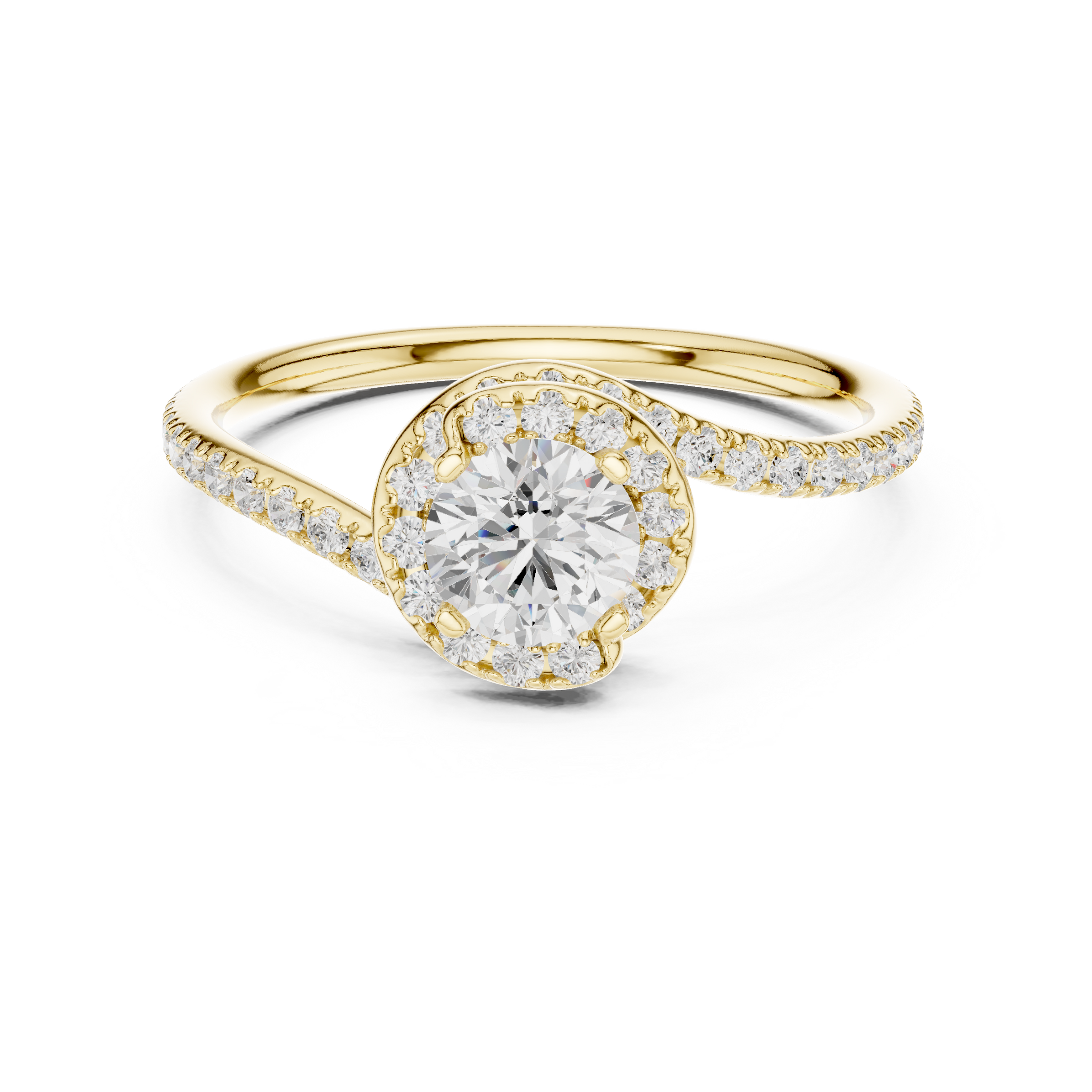 Delicate Hug 50 Cents Lab Diamond Wrap Ring For Wedding & Engagements