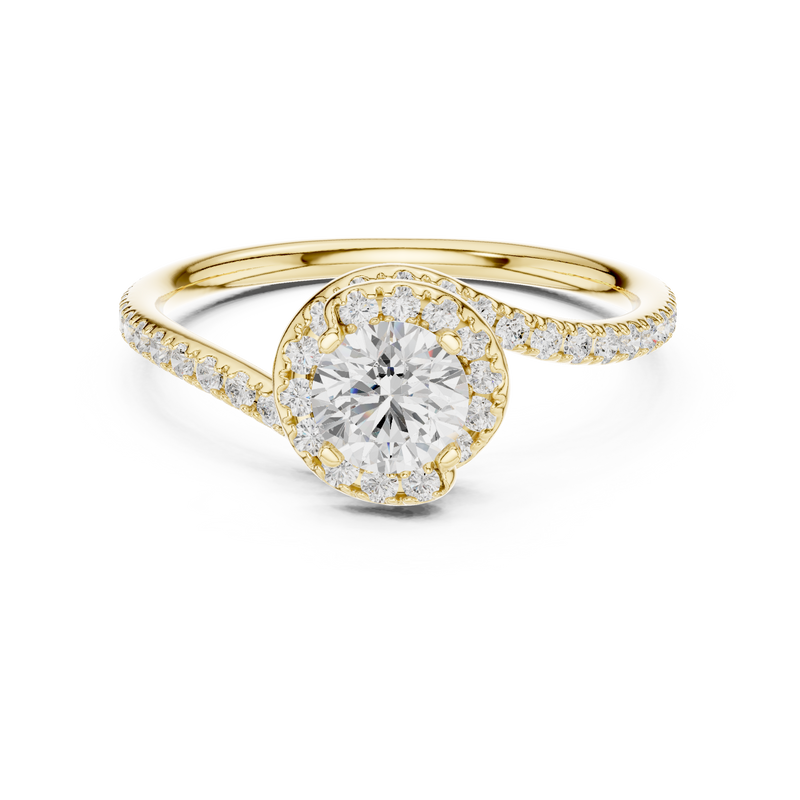 Delicate Hug 50 Cents Lab Diamond Wrap Ring For Wedding & Engagements
