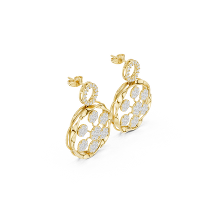Heritage Bloom Lab Diamond Designer Earrings for Women