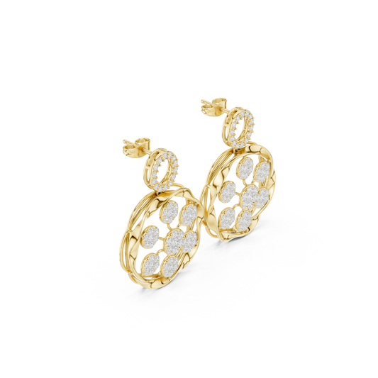 Heritage Bloom Lab Diamond Designer Earrings for Women