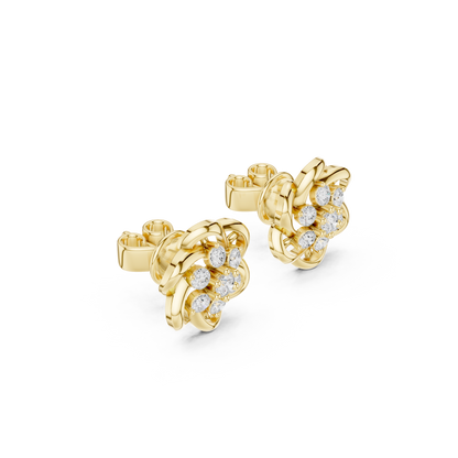 Celestera Floral Lab Diamonds Stud Earrings
