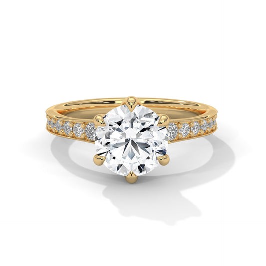 Modish 2 Carat Round Lab Grown Diamond Ring For Women