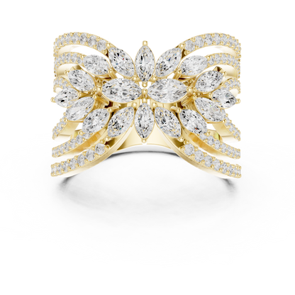 Enchanting Petals Perfect Cocktail Lab Diamond Ring
