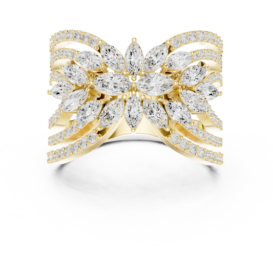 Enchanting Petals Perfect Cocktail Lab Diamond Ring