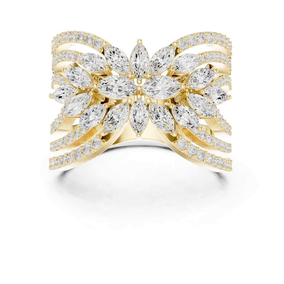 Enchanting Petals Perfect Cocktail Lab Diamond Ring