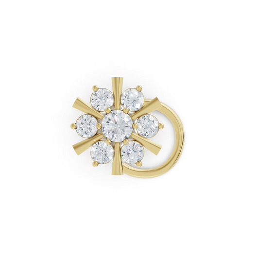 Sunburst Nosepin in 20 Pointer Lab Diamond For Everyday Wear