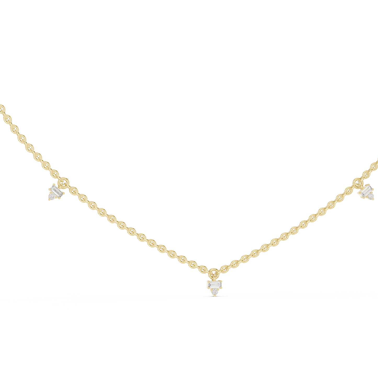 Dainty Lab Diamond Line Necklace Charms For Girls