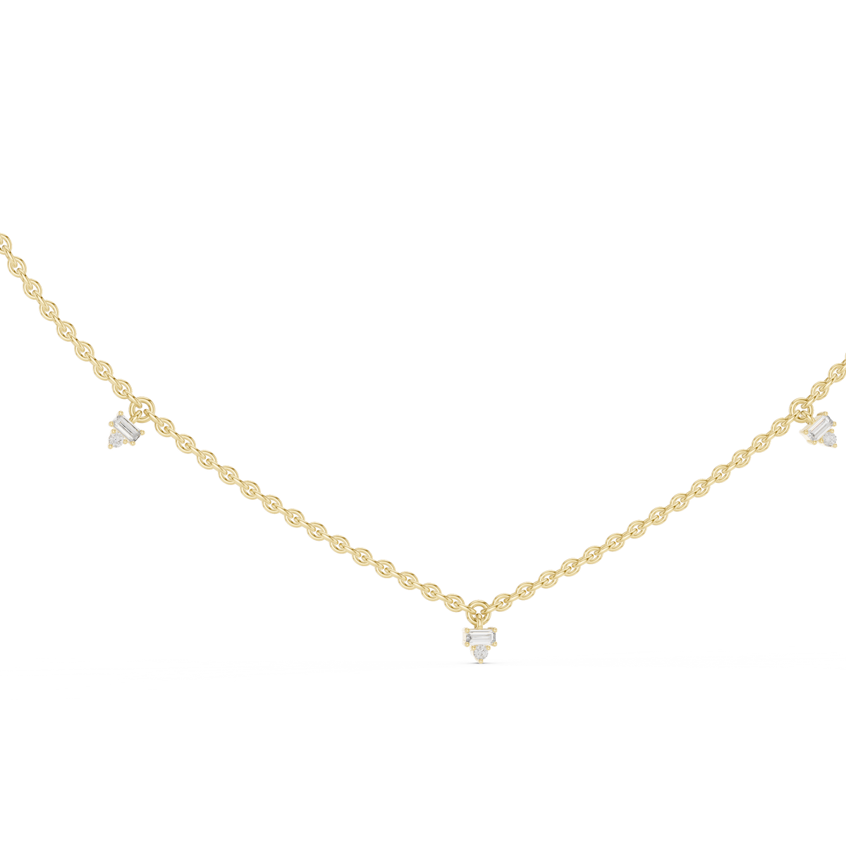 Dainty Lab Diamond Line Necklace Charms For Girls
