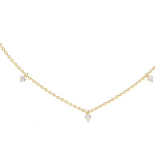 Dainty Lab Diamond Line Necklace Charms For Girls