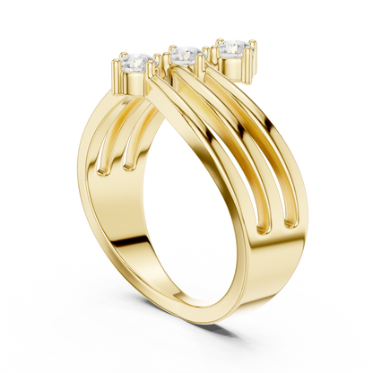 Three Drops of Light Lab Diamond Curved Ring