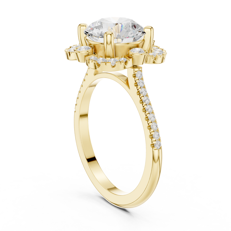 The Florescence Spark 2.5 Carat Round Lab-Grown Diamond Halo Ring