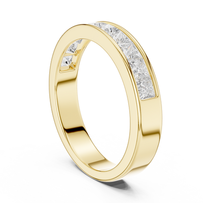 Princess Cut Channel Set Half Eternity Ring in 1 Carat Lab Diamond