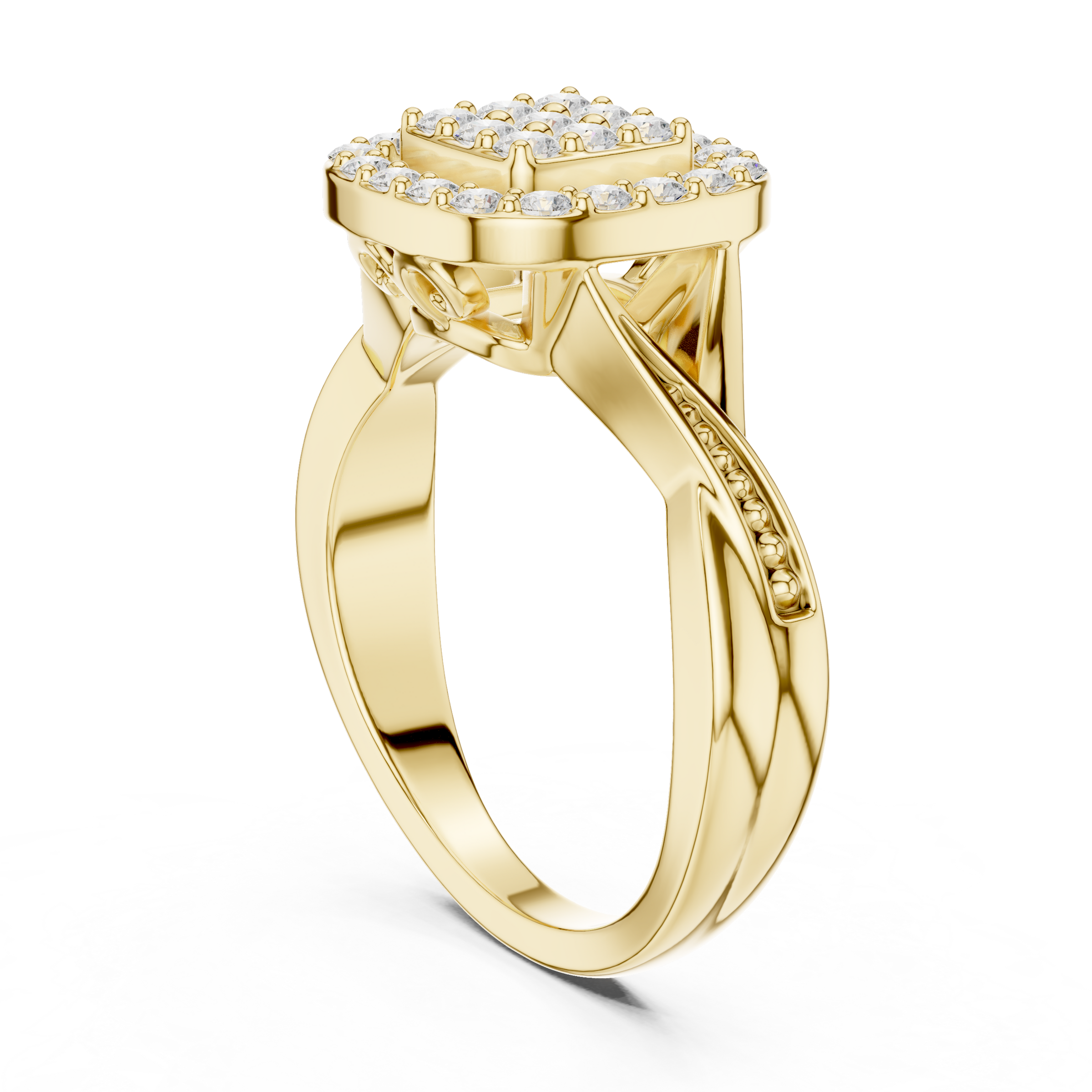 Queen’s Aura Lab Diamond Statement Halo Ring