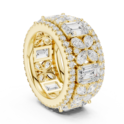 Wide Butterfly Multi-Shape Lab Grown Diamond Eternity Band Ring