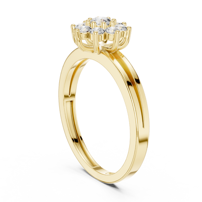 SoulShine Floral Cluster Split Shank Lab Diamond Ring