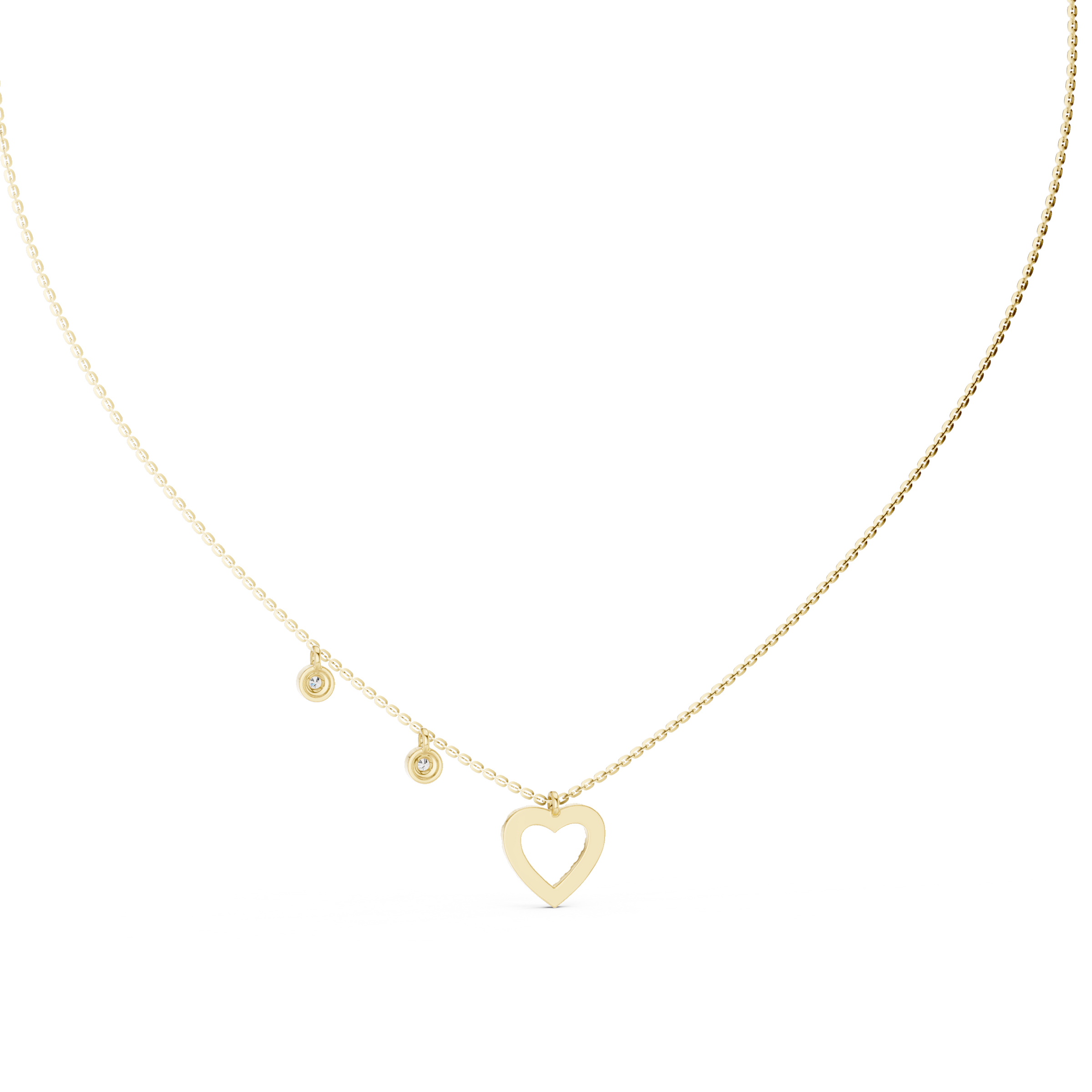 Heart Charm Lab Grown Diamond Necklace for Women | Love Pendant for Anniversary & Gift