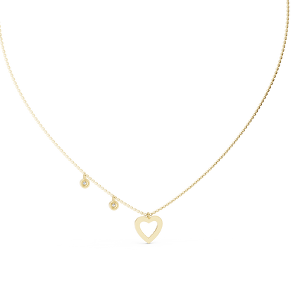 Heart Charm Lab Grown Diamond Necklace for Women | Love Pendant for Anniversary & Gift