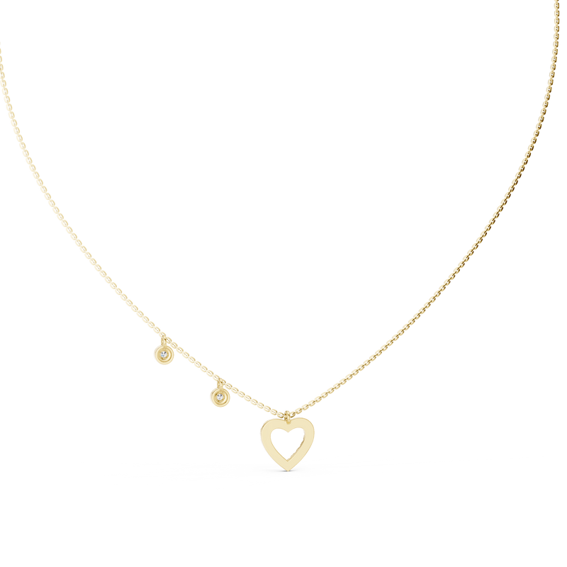 Heart Charm Lab Grown Diamond Necklace for Women | Love Pendant for Anniversary & Gift