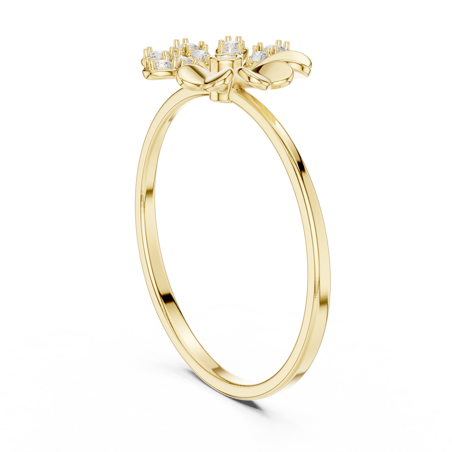 Eye Catchy Floral Shape Lab Created Diamond Ring For Women