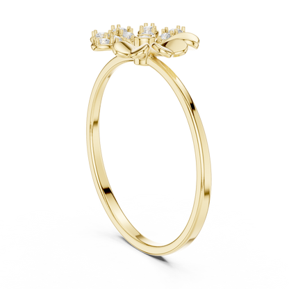 Eye Catchy Floral Shape Lab Created Diamond Ring For Women