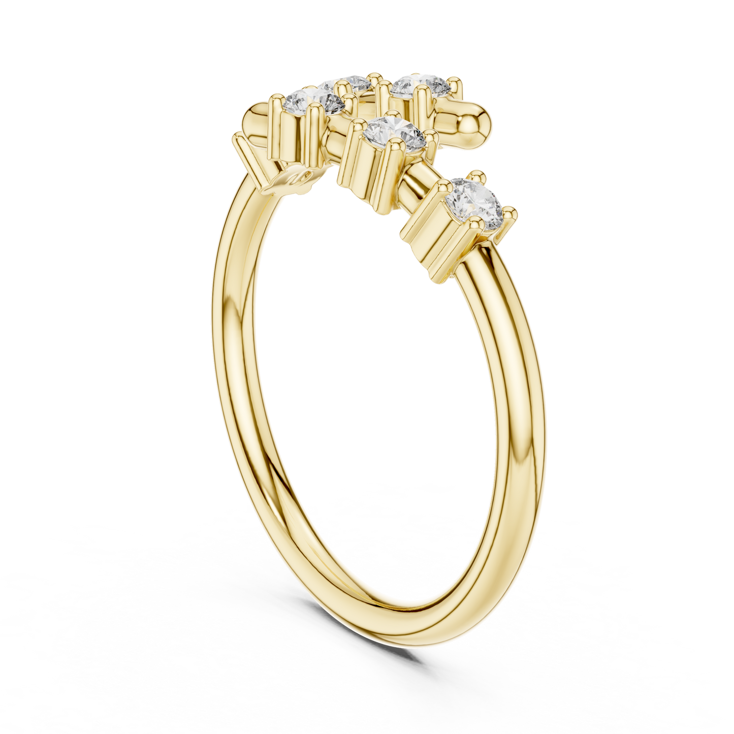 GlimmerGlow 0.21 Ct Round Modern Open Lab Diamond Ring