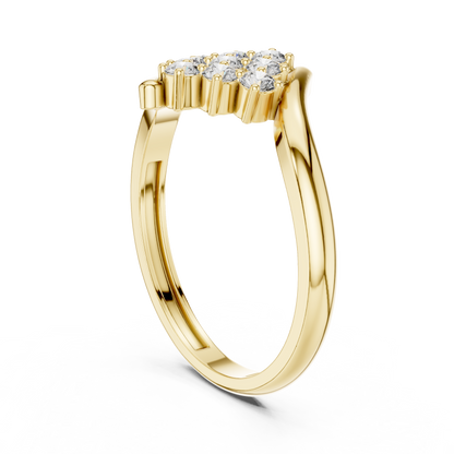 Intricate Sparkle Minimal Bypass Cluster Lab Diamond Ring