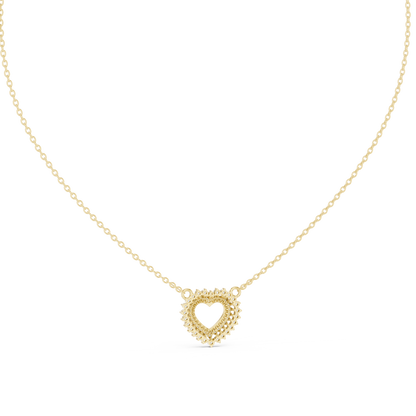 Twinkling Halo Heart Pendant Lab Diamond Necklace