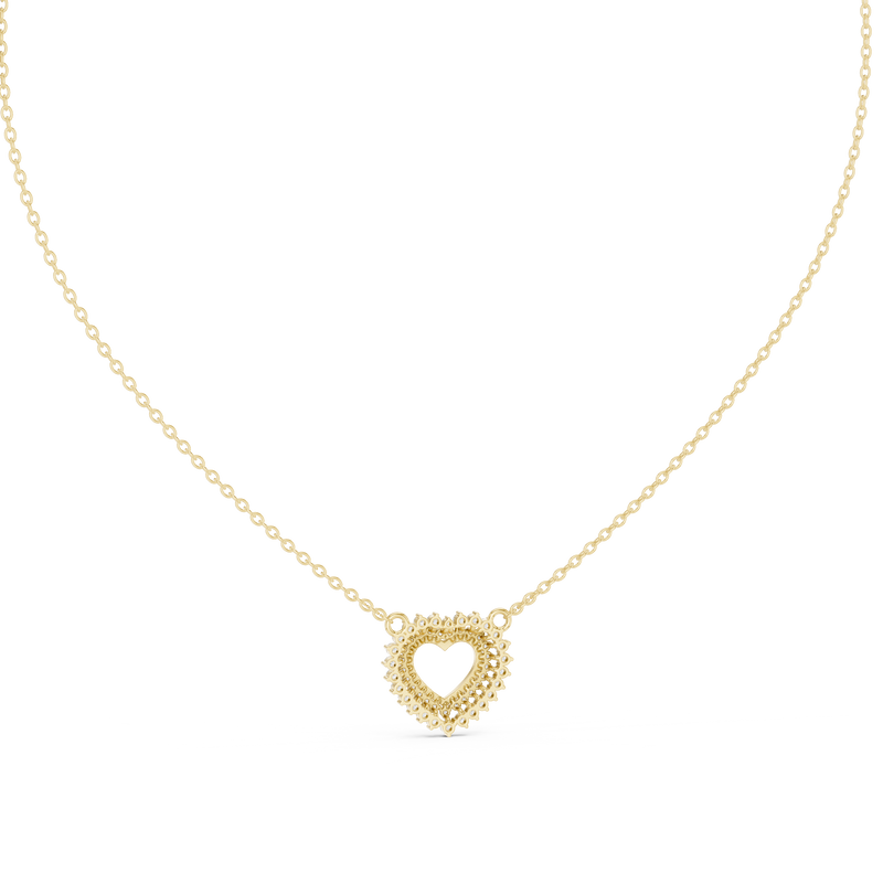 Twinkling Halo Heart Pendant Lab Diamond Necklace