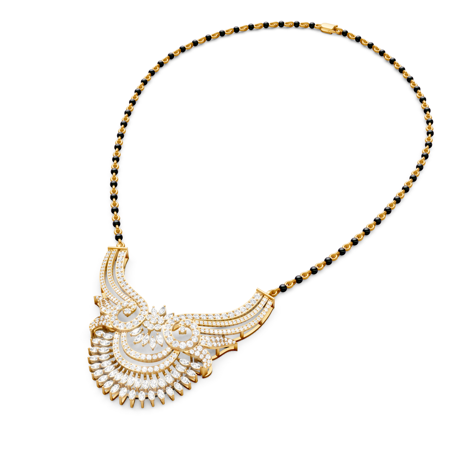 Maharani Style Grand Lab Diamond Bridal Mangalsutra For Women