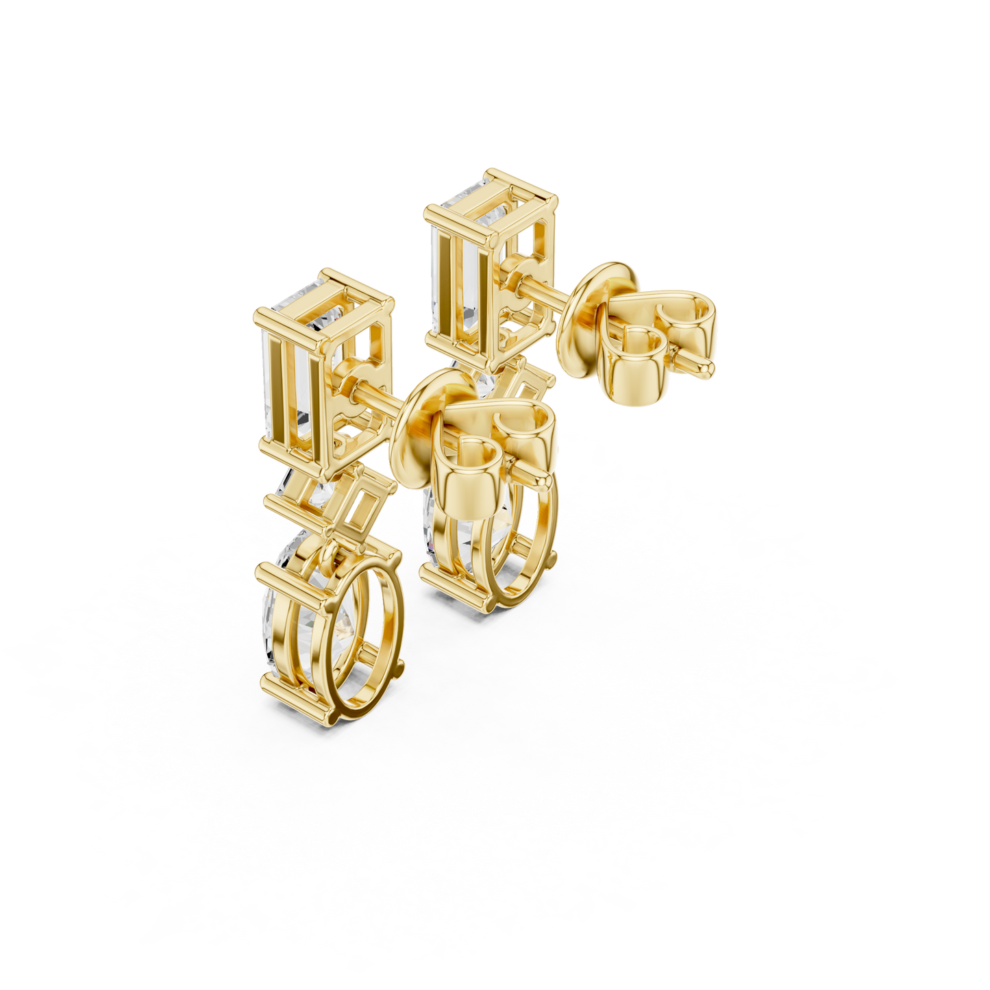 Trivelle Three Step Multi Shape Lab Diamond Earrings
