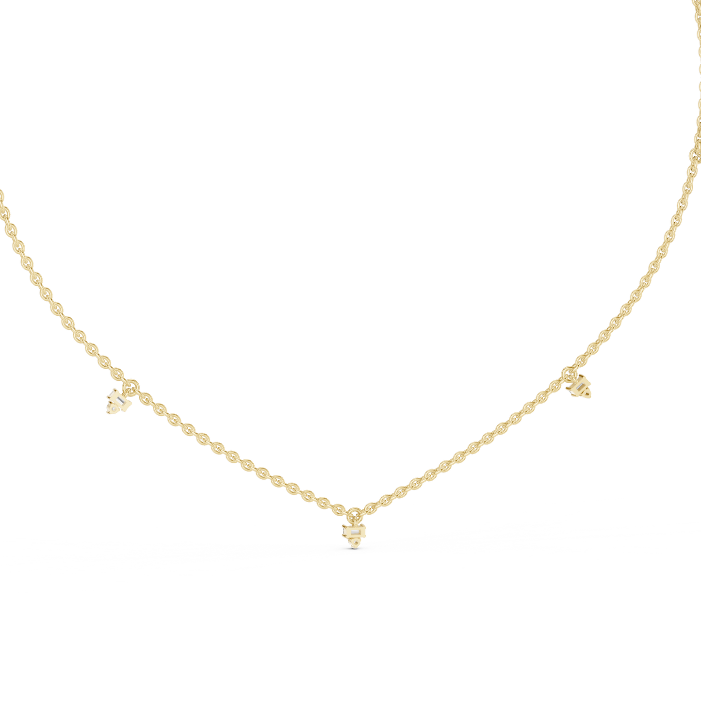 Dainty Lab Diamond Line Necklace Charms For Girls